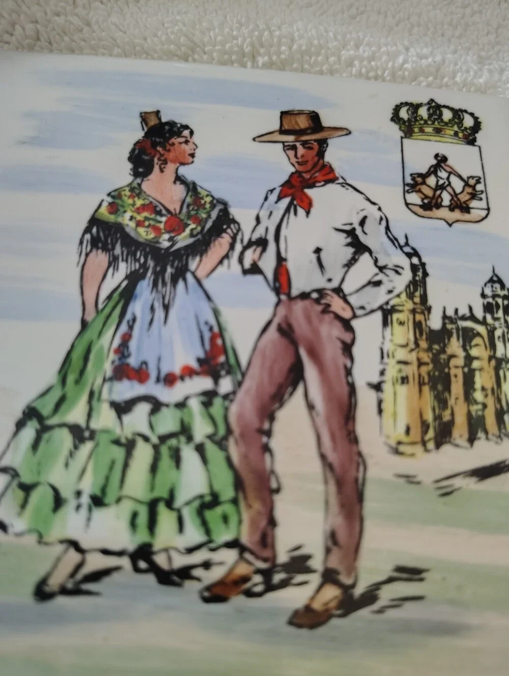 Cadiz Decorative Ceramic Tile with Dancers